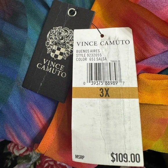 Vince Camuto Sheer Tie Dye Top Size L D Sheer Tie Dye Top Size 3X NEW WITH TAG! - Picture 7 of 7